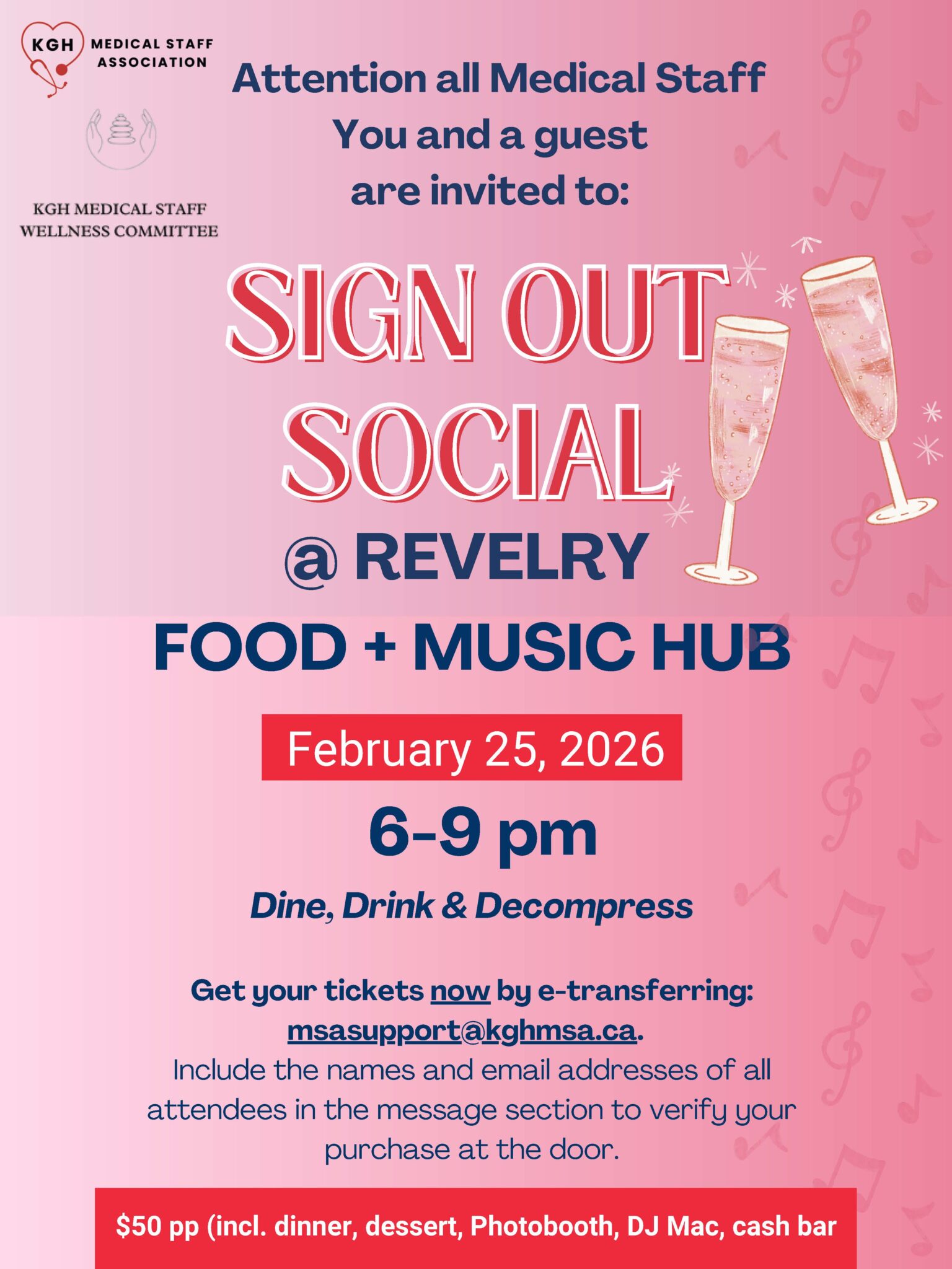 KGH MSA Sign Out Social - KGH Medical Staff Association